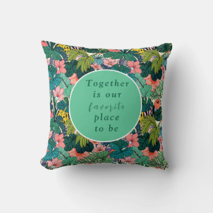 Bohemian Hibiscus Wedding Throw Pillow