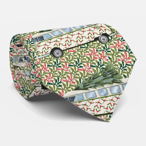 Bohemian Hippie Bus  Christmas Tree Neck Tie