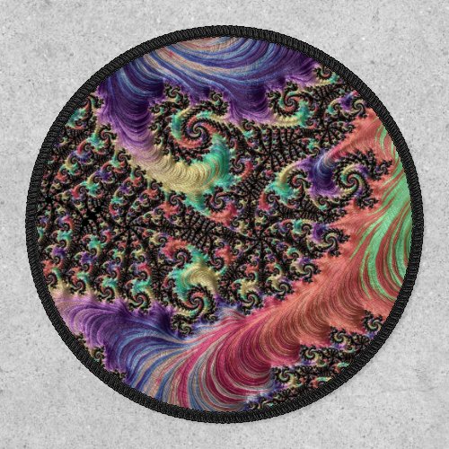 Bohemian Hippie Colorful Jewel Tone Fractal Art Patch