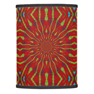 Bohemian Hippie Geometric Red Flower Ethnic Tribal Lamp Shade