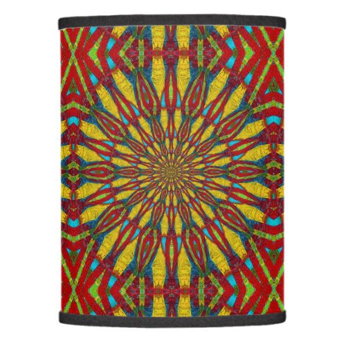 Bohemian Hippie Geometric Red Yellow Ethnic Tribal Lamp Shade