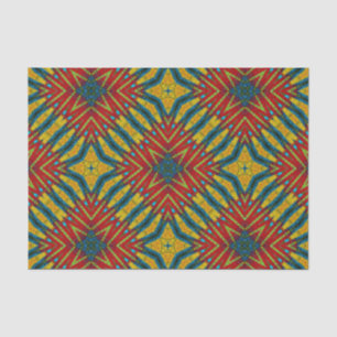 Bohemian Hippie Red Blue Yellow Cool Ethnic Tribal Tissue Paper