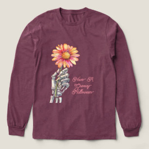 Bohemian Hippie Sixties Skeleton Hand Flower Tri-Blend Shirt