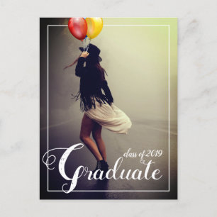 Bohemian Hipster Woman Graduation Party Invitation Postcard