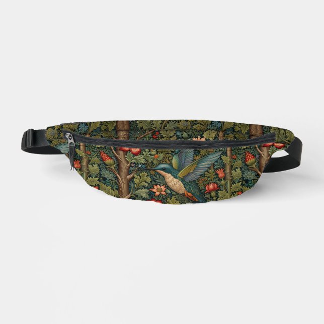 Bohemian hummingbird art boho chic botanical fanny pack (Front)