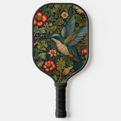 Bohemian hummingbird art boho chic botanical pickleball paddle