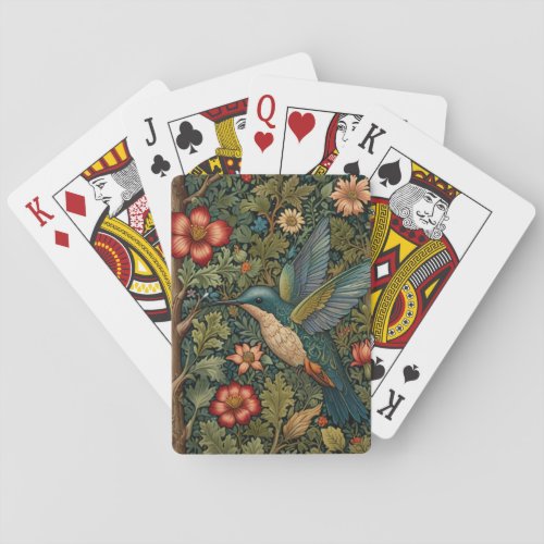 Bohemian hummingbird art boho chic botanical poker cards