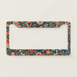 Bohemian Indo-Persian Floral Pattern Vintage Red  License Plate Frame