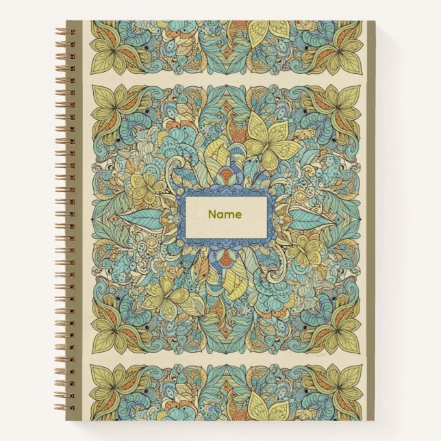 Bohemian Intricate Mandala & Butterfly Hardcover  Notebook (Front)