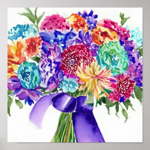  Bohemian Jewel Tones Attendants Bouquet B Poster