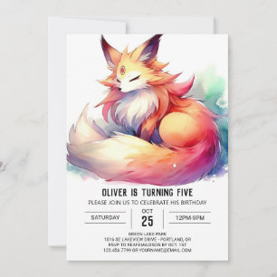 Bohemian Joyful Fox Birthday Invitation