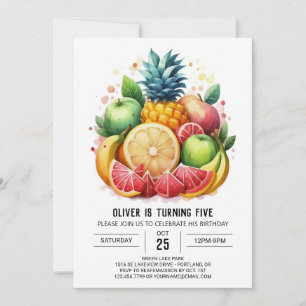 Bohemian Juicy Banana Fruits Birthday Invitation
