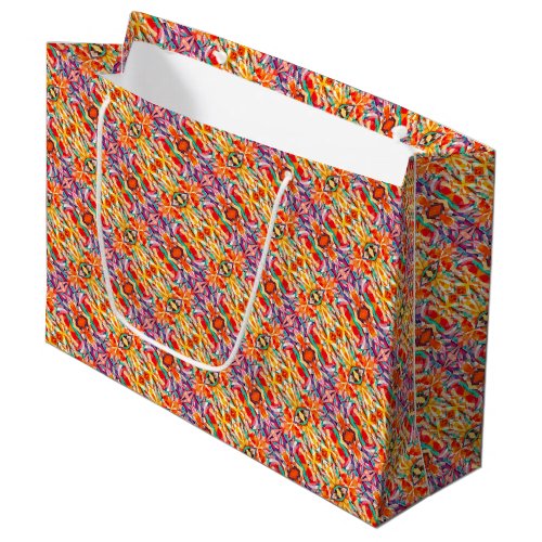 Bohemian Kaleidoscope Pattern Large Gift Bag