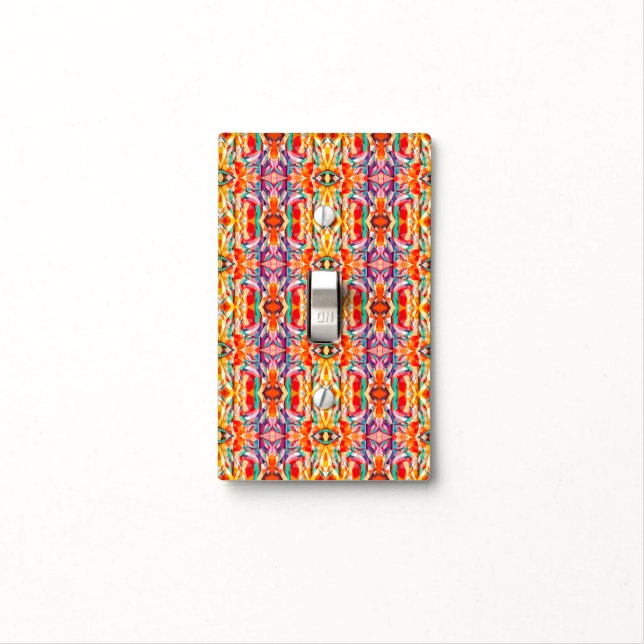 Bohemian Kaleidoscope Pattern Light Switch Cover (In Situ)