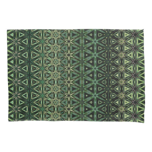 Bohemian Kitsch Green Pattern Pillow Case (Front)