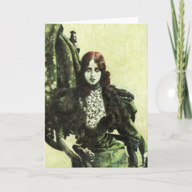 Bohemian Lady Vampire Greetings Card (Front)