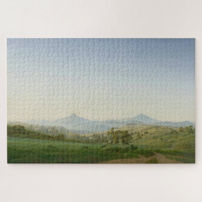 Bohemian Landscape with Mount Milleschauer Jigsaw Puzzle (Horizontal)