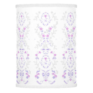 Bohemian Lavender Watercolor Floral Toile Lamp Shade