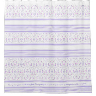 Bohemian Lavender Watercolor Floral Toile Shower Curtain