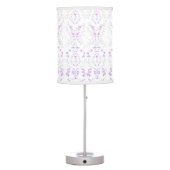 Bohemian Lavender Watercolor Floral Toile Table Lamp (Back)