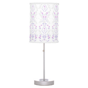 Bohemian Lavender Watercolor Floral Toile Table Lamp