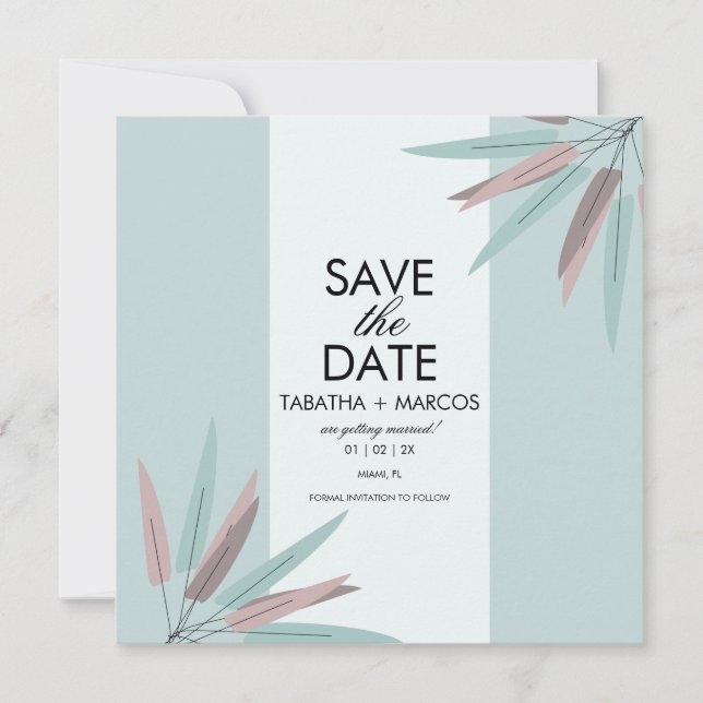 BOHEMIAN Leaf Tribal SAVE THE DATE (Front)