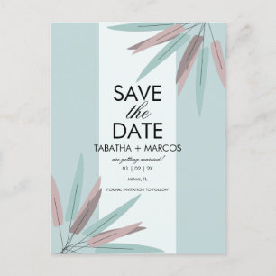 BOHEMIAN Leaf Tribal SAVE THE DATE Postcard