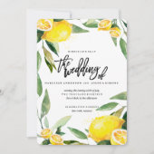 Bohemian Lemon and Leaves Wedding Invitation (Front)