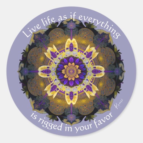 Bohemian Lotus Mandala Classic Round Sticker