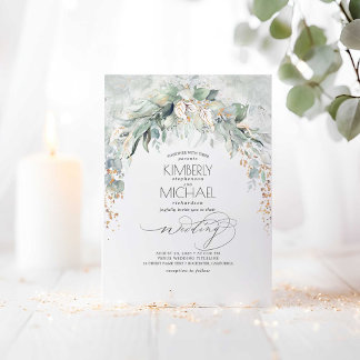 Bohemian Lush Greenery Arch Summer Garden Wedding Invitation