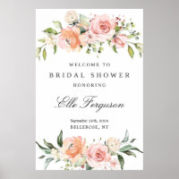 Bohemian lush pink floral greenery bridal shower