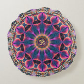 Bohemian Magic Mandala OM Yoga Round Cushion (Back)