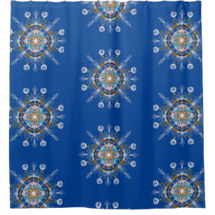 Bohemian Mandala Hand Drawn Colorful Shower Curtain