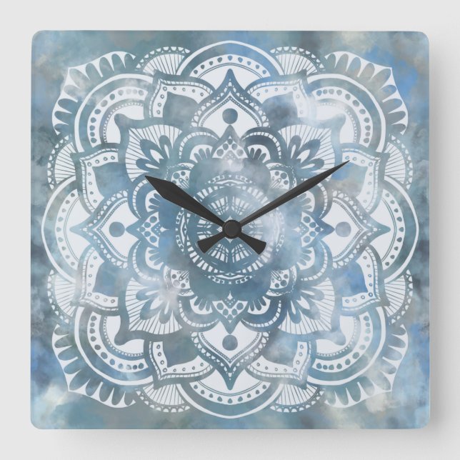 Bohemian mandala wall clock (Front)