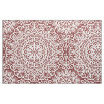 Bohemian Mandala White Lace on Burgundy Jewel Tone Fabric