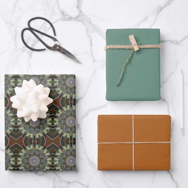 Bohemian Medalion Design Wrapping Paper Sheets (Front)