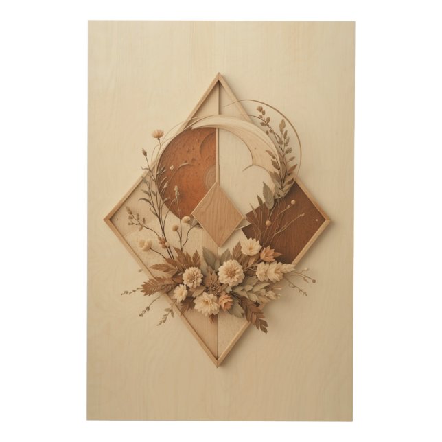 Bohemian Minimalist Wall Art – Abstract Sun  (Front)