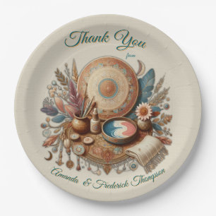 Bohemian mix of colours and decor theme paper plates