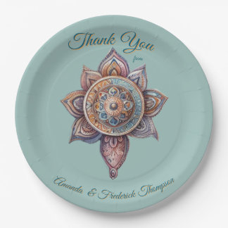 Bohemian mix of colours and decor theme paper plates