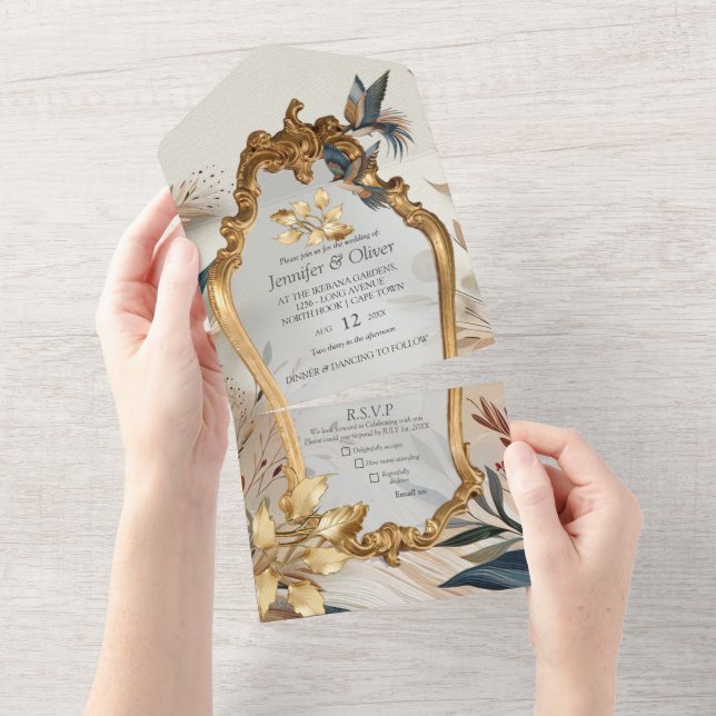 Bohemian mix of colours and flower theme all in one invitation (Tearaway)