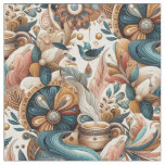 Bohemian mix of colours and flower theme fabric