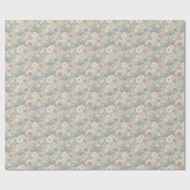 Bohemian mix of colours and flower theme wrapping paper (Flat)