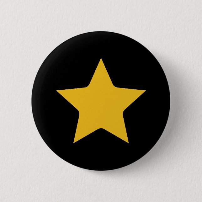 Bohemian Modern Boho Yellow Gold Star Black Button (Front)