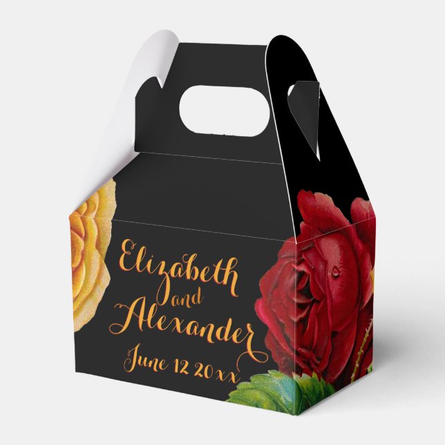 Bohemian Modern Design Wedding Favor Boxes (Front Side)