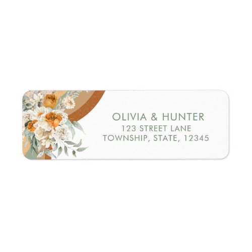 Bohemian Modern Terracotta Wedding Return address  Label