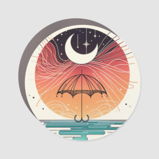 Bohemian Moon & Magic Rain Car Magnet