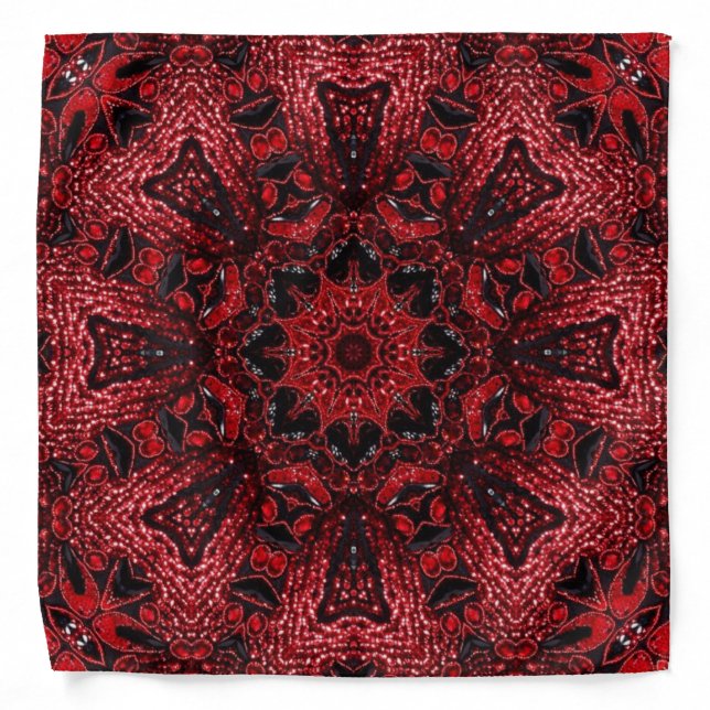 bohemian moroccan maroon burgundy mandala bandana (Front)