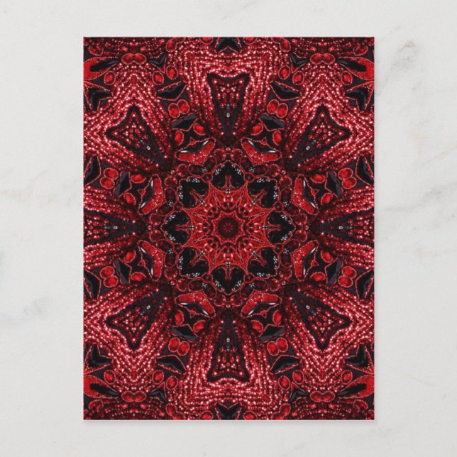 bohemian moroccan maroon burgundy mandala postcard (Front)