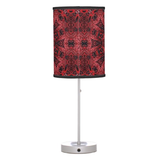 bohemian moroccan maroon burgundy mandala table lamp (Back)