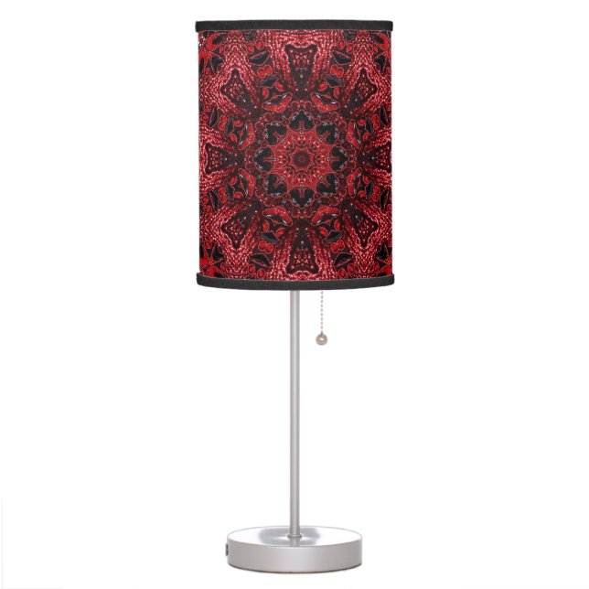 bohemian moroccan maroon burgundy mandala table lamp (Left)